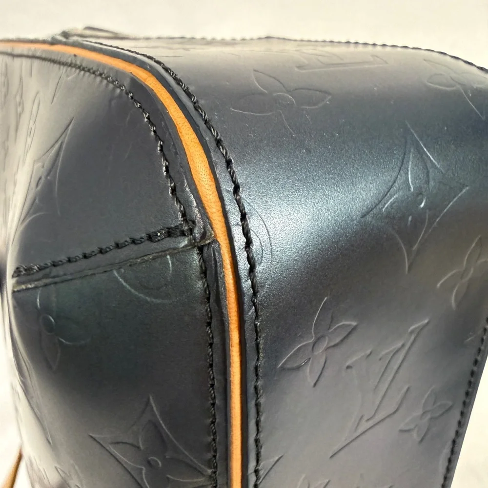 Louis Vuitton Navy Embossed Monogram Leather Briefcase